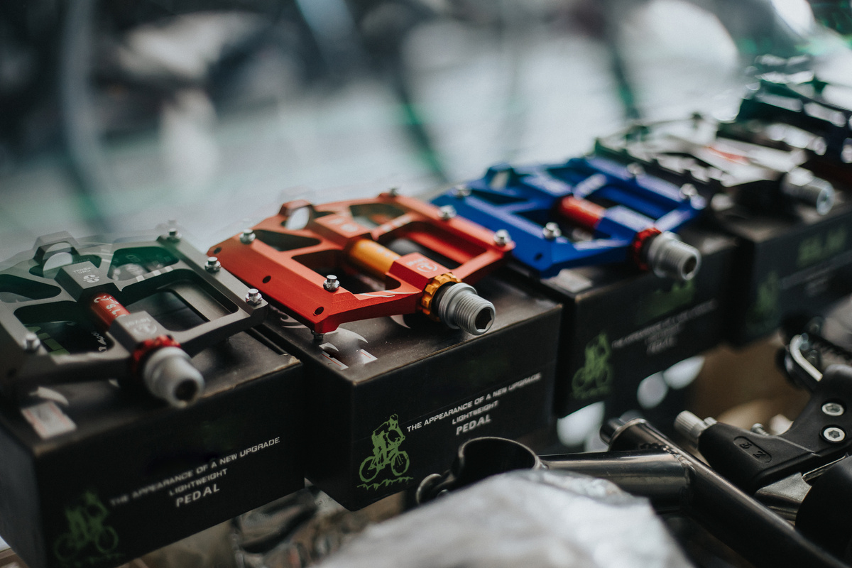 Bicycle Parts and Supplies in a Bike Shop