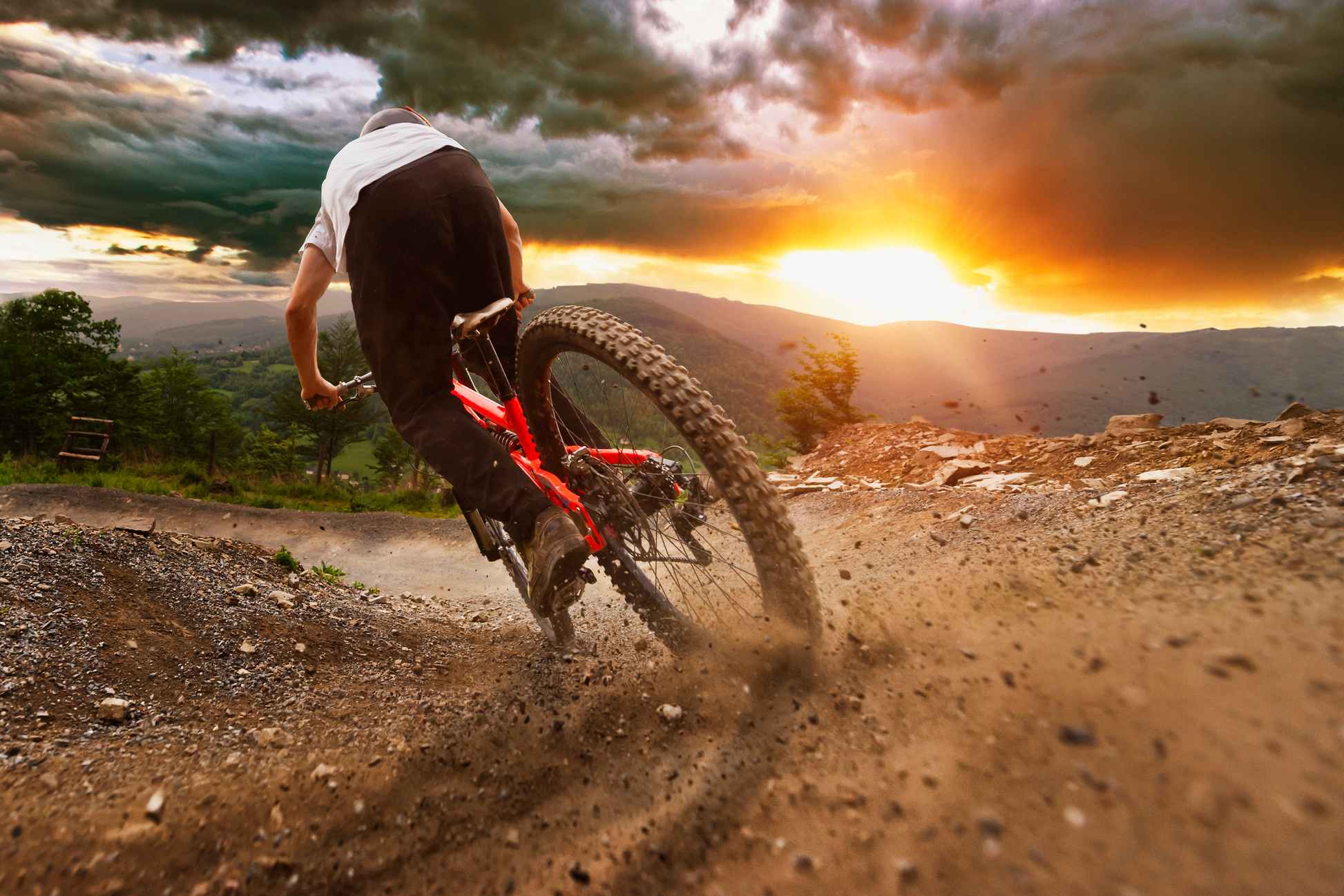 Mountain Bike Trail Sunset